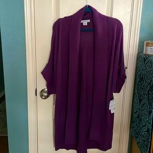 NWT Liz Claiborne Purple Cardigan XL
